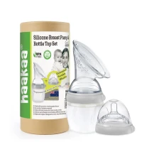 KOMPLET SILIKONSKA PRSNA ČRPALKA & STEKLENIČKA 3. GENERACIJE 160 ml (SIVA)