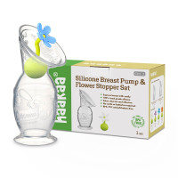 SET SILIKONSKA PRSNA ČRPALKA 2. GENERACIJE 150 ml IN POKROVČEK ROŽICA (MODRA)- POŠKODOVANA EMBALAŽA