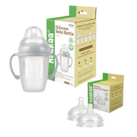 Komplet Silikonske Stekleničke 250 ml + Silikonska cuclja (počasen in srednji pretok)